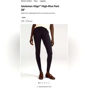Lululemon align leggings, size 8, worn once